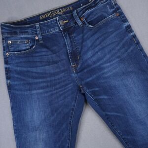 American Eagle Jeans Mens 32x30 Dark Wash Extreme Flex Slim Straight Denim Skate